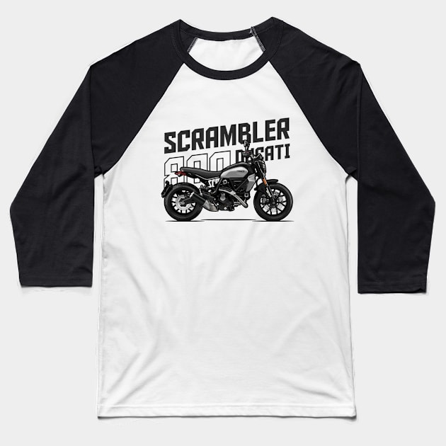 Ducati Scrambler 800 Icon - Black Baseball T-Shirt by Tomislav Lozić